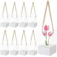 12 Sets Clear Plastic & Paper Flower Storage Boxes