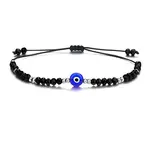Adjustable Glass Evil Eye Brided Bead Bracelet