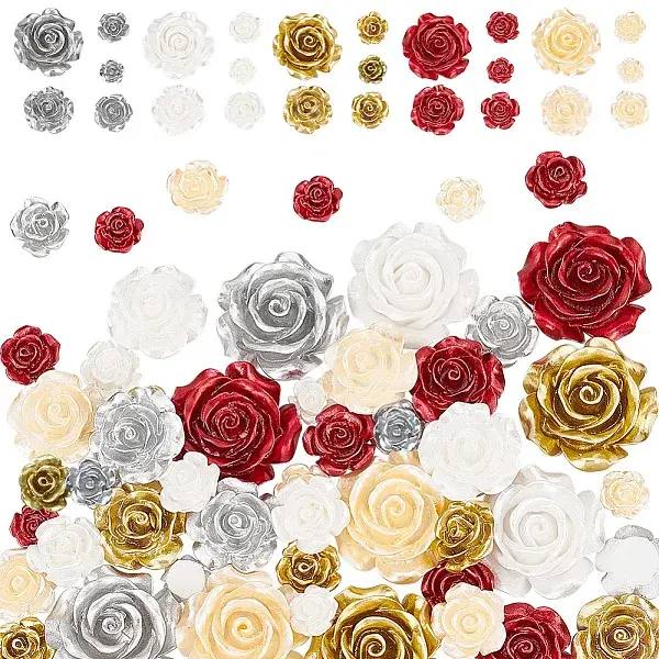 50Pcs 25 Styles Opaque Resin Cabochons