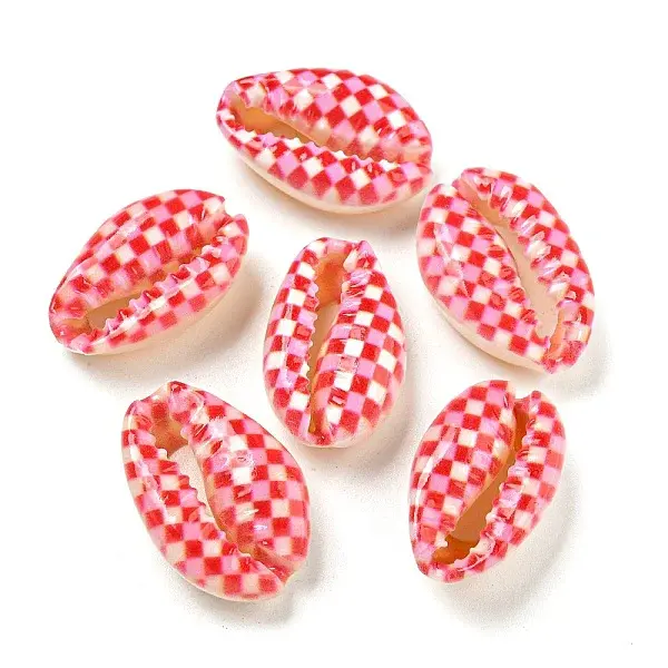 Printed Natural Shell Beads