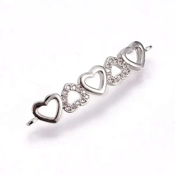 Brass Micro Pave Cubic Zirconia Links