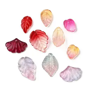 60Pcs 10 Styles Glass Pendants