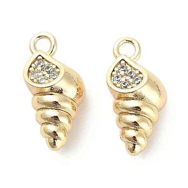 Brass Micro Pave Clear Cubic Zirconia Pendants