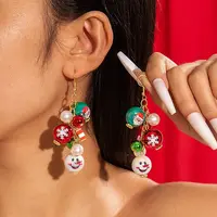 Christmas Theme Alloy Resin Dangle Earrings