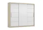 Šatní skříň Alba II - bez zrcadla Barva korpusu: Dub - sonoma, Dveře: Bílé