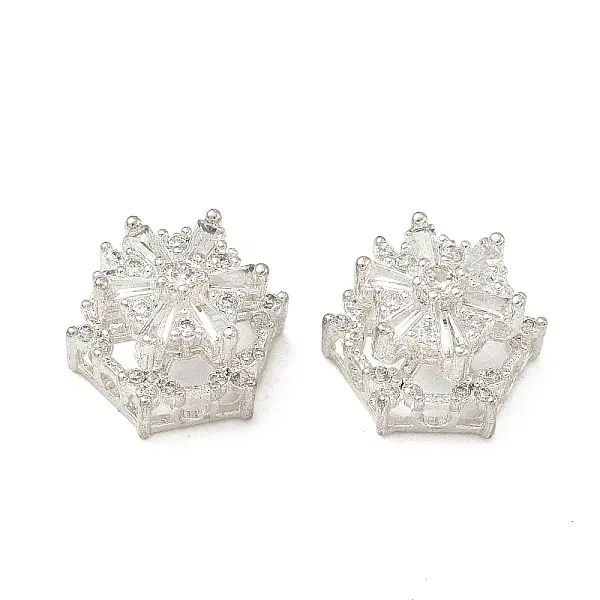 Brass Clear Cubic Zirconia Beads