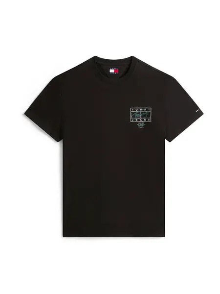 Tommy Jeans Tričko  zelená / čierna / biela