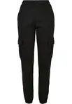Women's Cargo Sweat High Waisted Trousers - Black