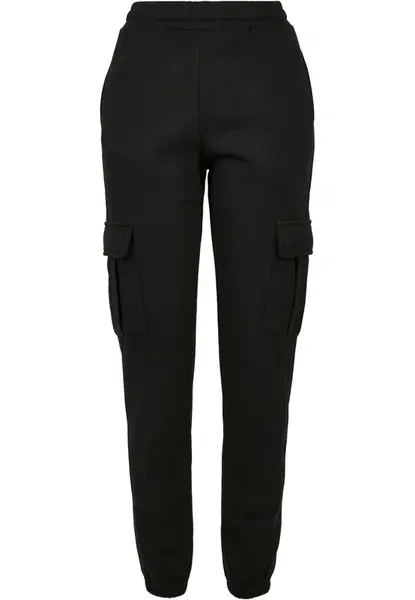 Women's Cargo Sweat High Waisted Trousers - Black