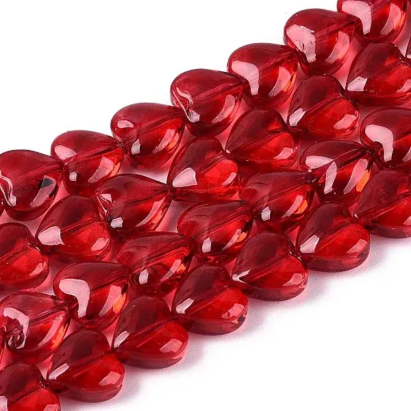 Baking Paint Transparent Glass Beads Strands