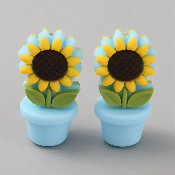 Sunflower Flowerpot Food Grade Eco-Friendly Silicone Beads