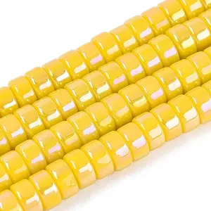 AB Color Plated Opaque Glass Beads Strands