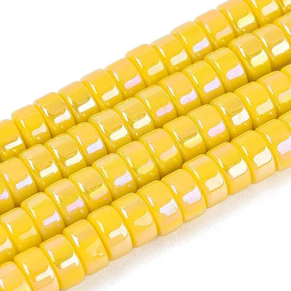 AB Color Plated Opaque Glass Beads Strands