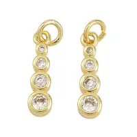 Brass Micro Pave Clear Cubic Zirconia Pendants