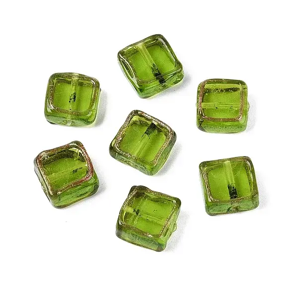 Handmade Gold Sand Lampwork Beads