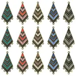 30Pcs 5 Colors Tibetan Style Alloy Enamel Chandelier Component Links