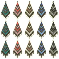 30Pcs 5 Colors Tibetan Style Alloy Enamel Chandelier Component Links