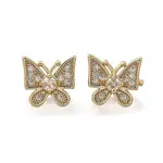 Brass Micro Pave Clear Cubic Zirconia Slide Charms