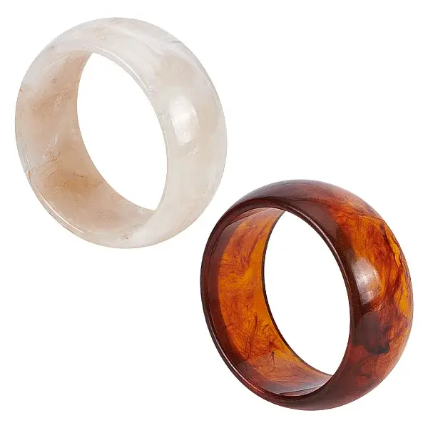 2Pcs 2 Color Acrylic Bangles for Women
