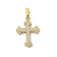 Ion Plating(IP) 304 Stainless Steel Micro Pave Cubic Zirconia Pendants