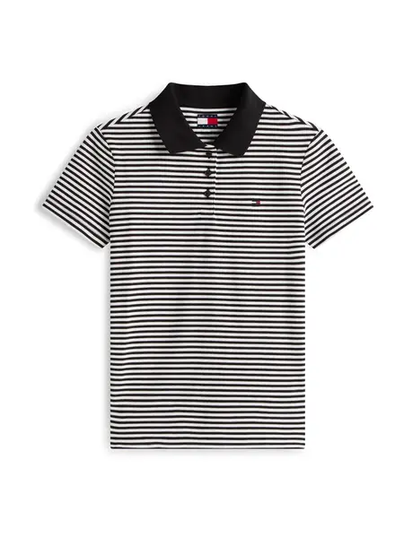 Tommy Jeans Tričko 'ESSENTIAL'  čierna / biela