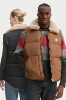 Oboustranná vesta A.P.C. doudoune teddy hnědá barva, PAAFW.M30201