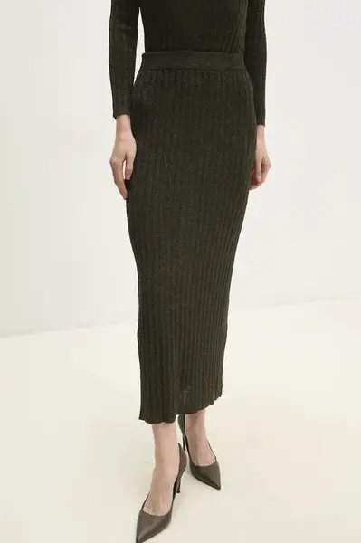 Sukně Answear.LAB zelená barva, maxi, pouzdrová