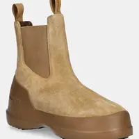 Semišové kotníkové boty Moon Boot MB LUNA CHELSEA SUEDE hnědá barva, 80D2480050 L003