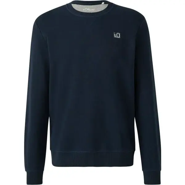 s.Oliver SWEATSHIRT LOGO Pánska mikina, tmavo modrá, veľkosť