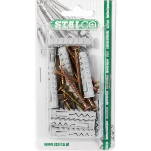 Hmoždinka s vrutem do dřeva, křížová hlava,  6/3.5 x 40 mm, STALCO, bal.20 ks