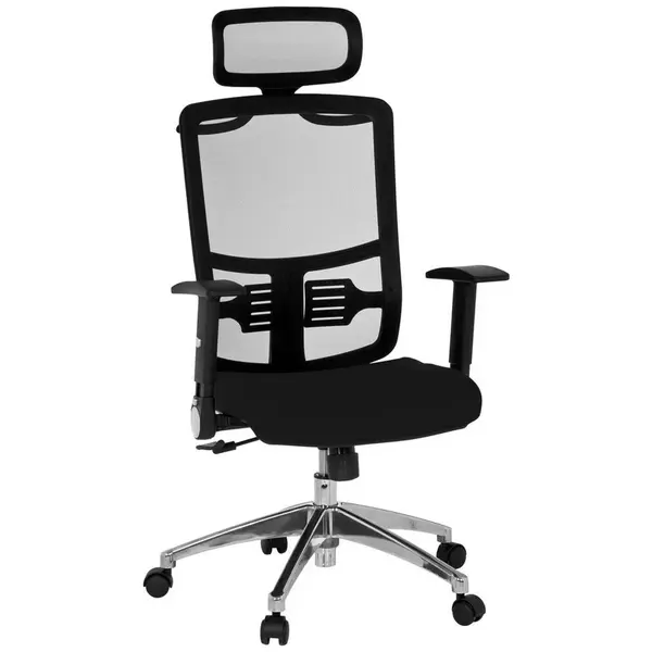 MID.YOU OTOČNÁ ŽIDLE, síťovina, plochá tkanina, černá