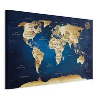 artgeist MALBA NA PLÁTNĚ, mapa světa, 120/80/1,2 cm