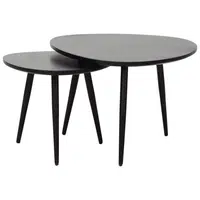 Carryhome SADA KONFERENČNÍCH STOLKŮ, černá, dřevo, kov, 74/68/45 cm