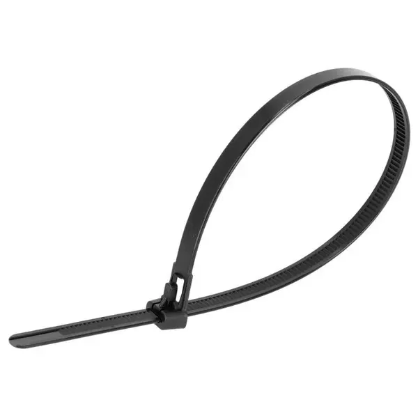 Páska vázací, černá, pro opakované požití, 370 x 7,6 mm, STALCO, bal.50 ks