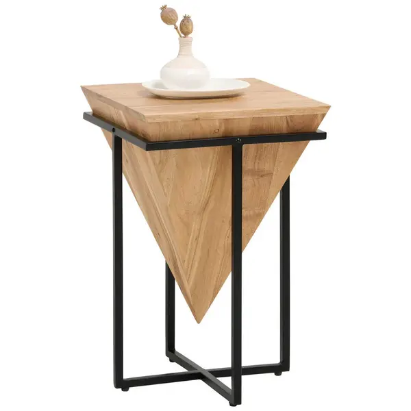 Ambia Home ODKLÁDACÍ STOLEK, akácie, černá, barvy akácie