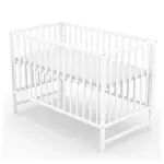 NELLYS Postýlka pro miminko Nature 120x60cm se spouštěcím bokem - bílá