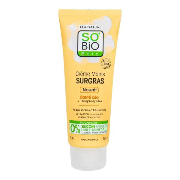 SO’BiO étic Ultra výživný krém na ruce s karité BIO 75 ml