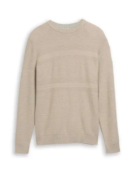 TOM TAILOR Sveter  béžová melírovaná