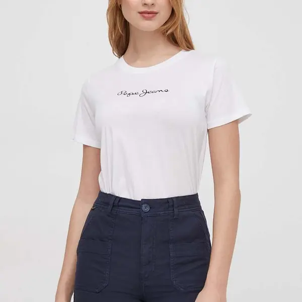 Bavlněné tričko Pepe Jeans LORETTE bílá barva, PL505827
