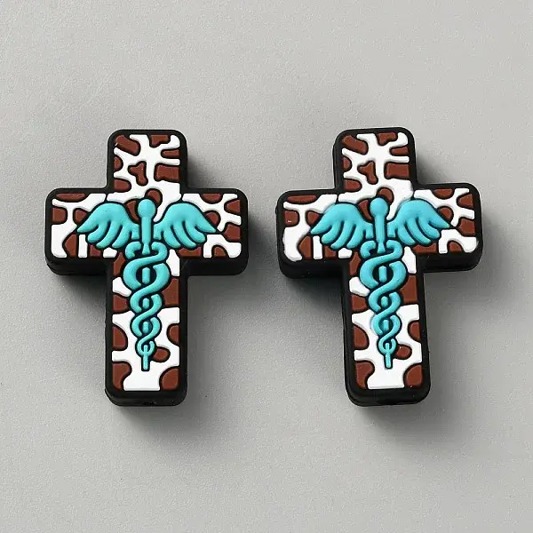 Halloween Cross Silicone Beads