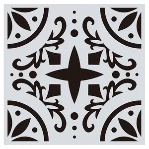 Flower Pattern Eco-Friendly PET Plastic Hollow Painting Silhouette Stencil