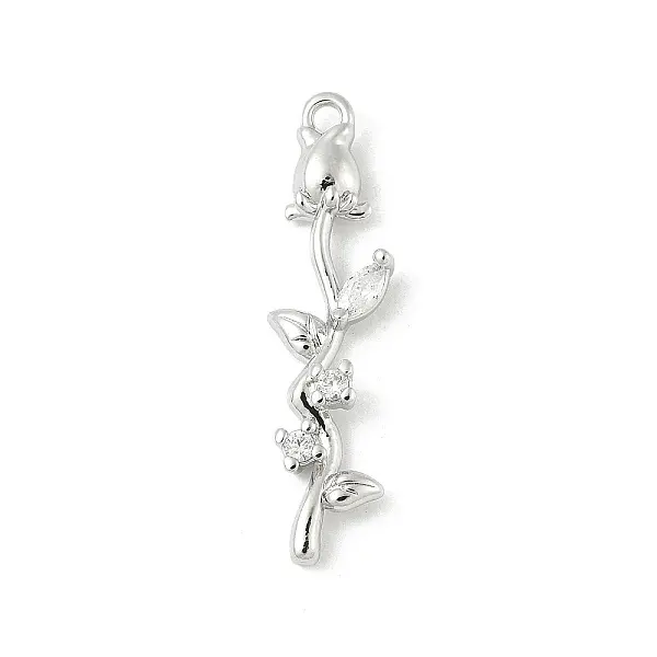 Brass Micro Pave Cubic Zirconia Pendants
