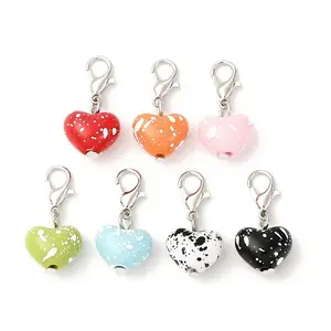 Spray Painted Opaque Acrylic Heart Pendant Decorations