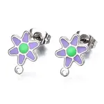 304 Stainless Steel Enamel Stud Earring Findings