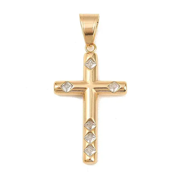 316 Surgical Stainless Steel & Clear Cubic Zirconia Pendants