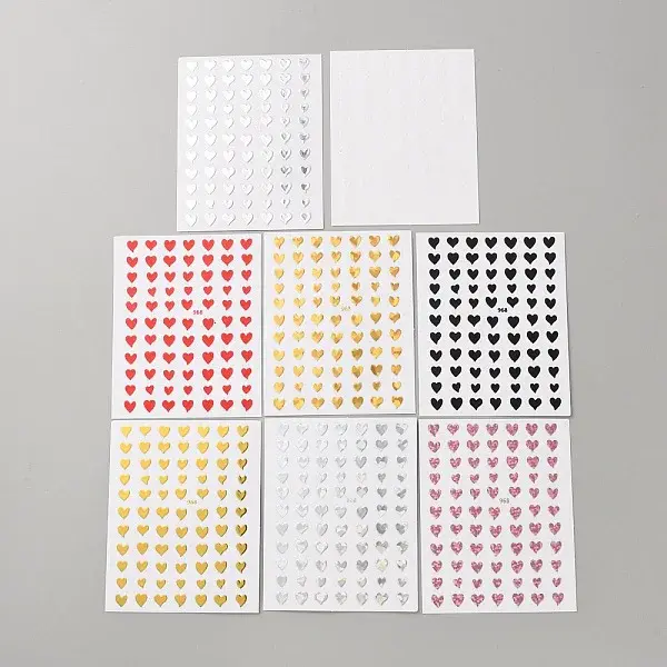 8 Sheets Plastic Self Adhesive Nail Art Stickers Decals