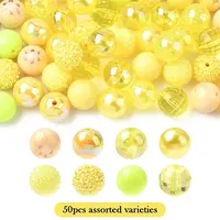 50Pcs 10 Styles Acrylic & Resin Round Beads Sets