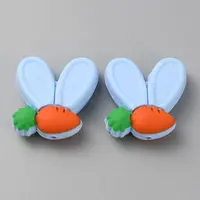 Rabbit Ears with Carrot Food Grade Eco-Friendly Silicone Focal Beads