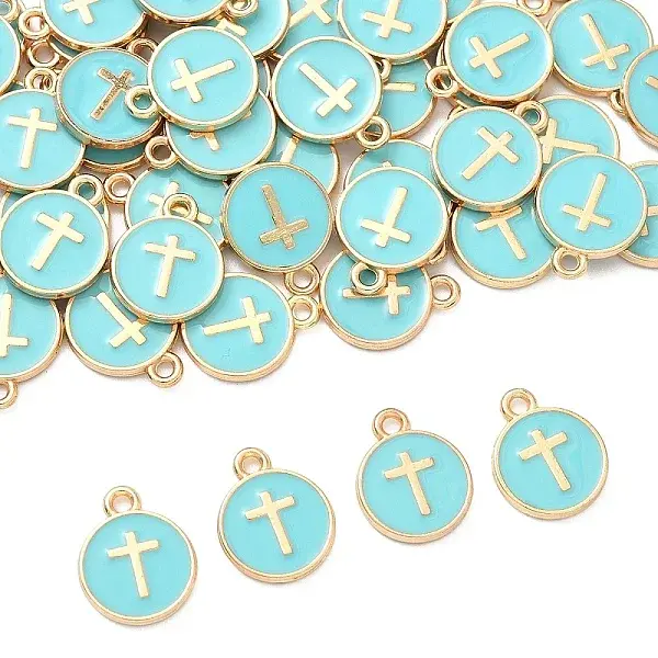 60Pcs Alloy Enamel Pendants