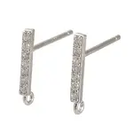 Rhodium Plated 925 Sterling Silver Ear Stud Findings